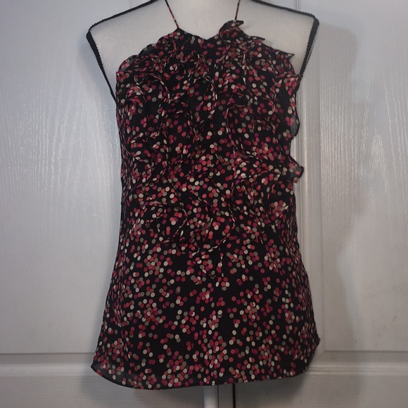 The Limited Tops - The Limited polka dot with ruffles halter top
